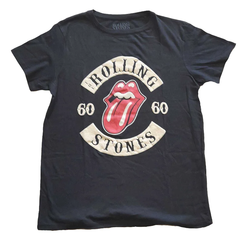 THE ROLLING STONES T-Shirt for Ladies, Sixty Biker Tongue-- Satin Fabric Silk Fabric Chiffon Fabric