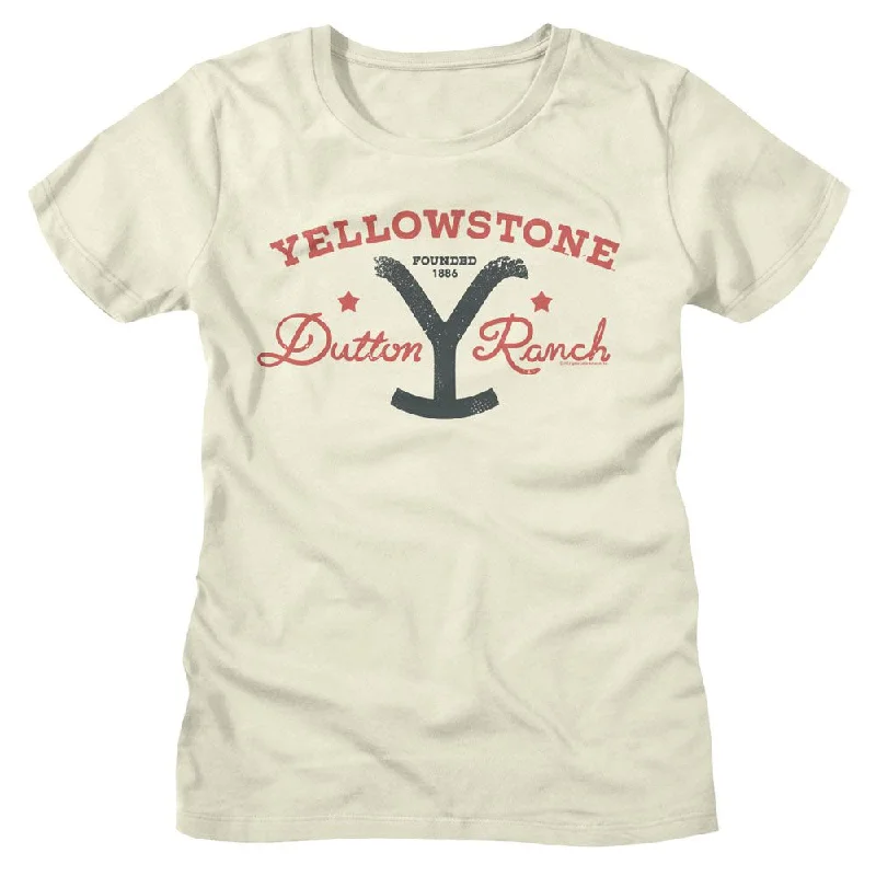 YELLOWSTONE T-Shirt, Dutton Ranch Founded 1886-- Lace Blend Ribbed Blend Corduroy Blend