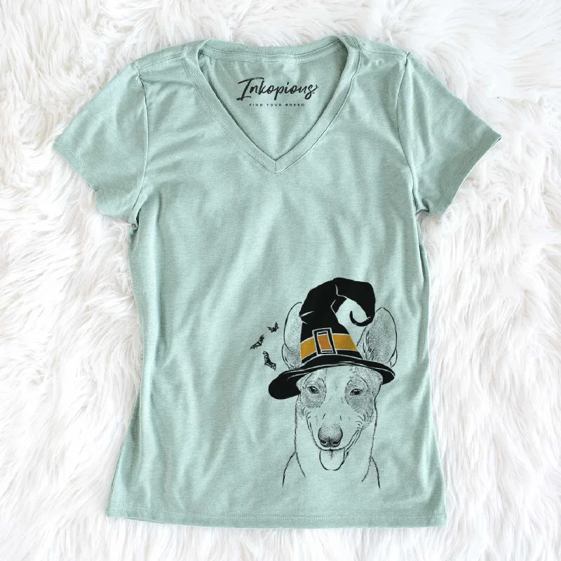 Witch Berlin the Carolina Dog - Women's V-neck Shirt-- Welt Pockets Slit Pockets Flap Pockets