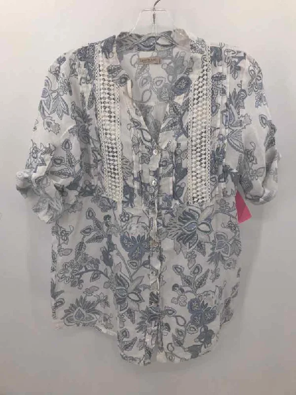 Pre-Owned Lina Tomei White Size Medium Blouse Soft Modal Blouse