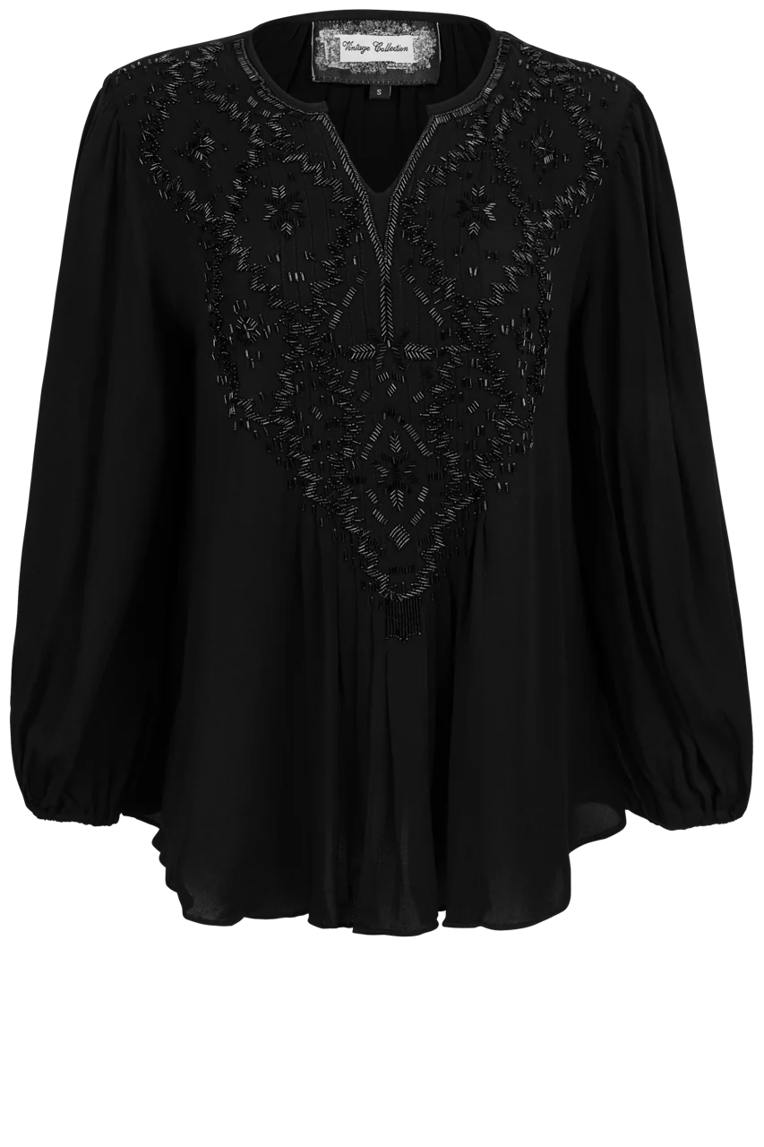 Vintage Collection Embellished Blouse Cotton Casual Blouse