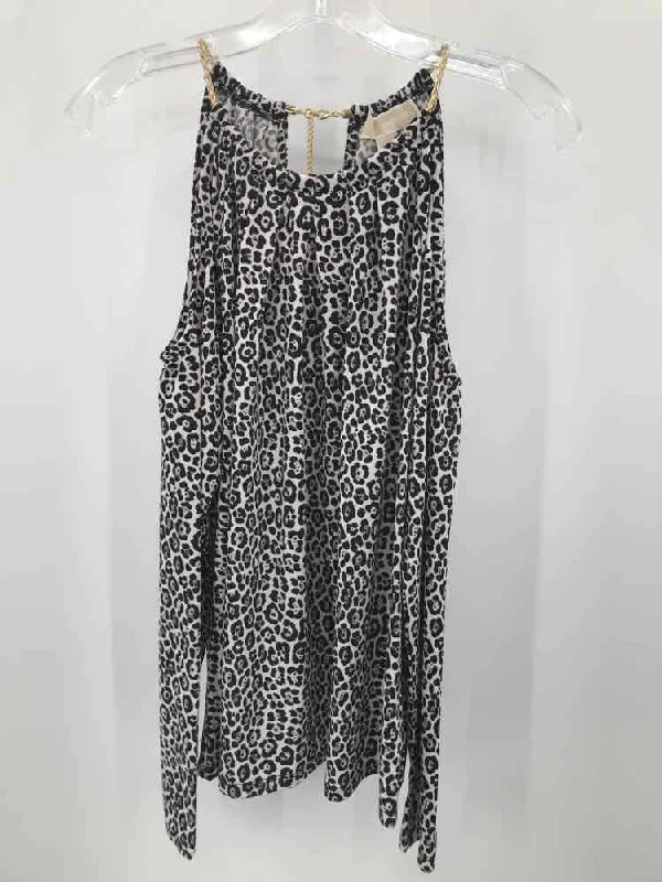 MICHAEL Michael Kors White Size Small Printed Blouse Everyday Stylish Blouse