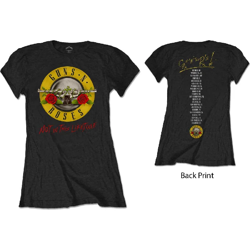 GUNS N' ROSES T-Shirt for Ladies, Not in This Lifetime Tour-- Chenille Blend Fleece Blend Nylon Blend