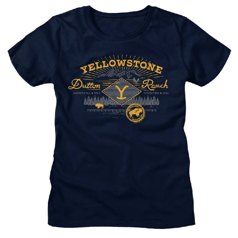 YELLOWSTONE T-Shirt, Mountain Range-- Hooded Caped Shawl Collar