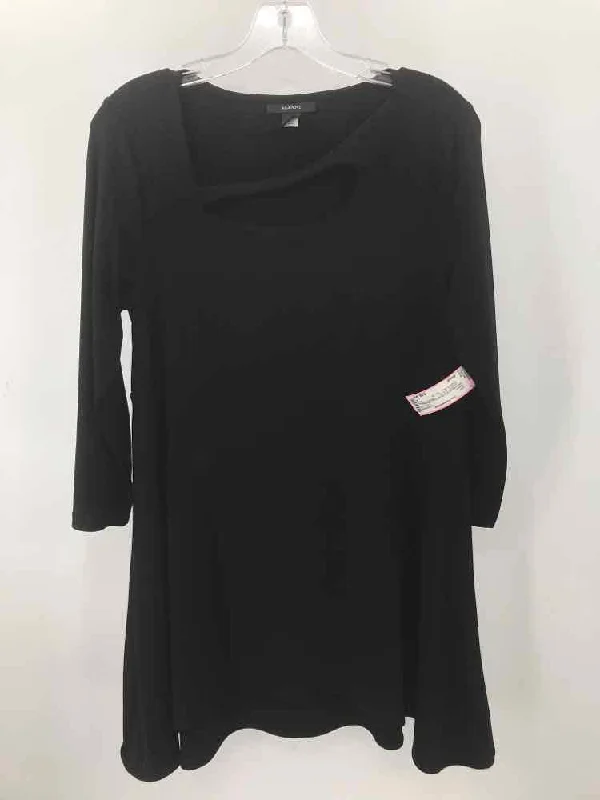 Pre-Owned Alfani Black Size Small Tunic Blouse Elegant Peplum Blouse