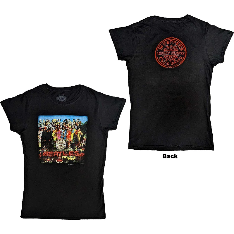 THE BEATLES T-Shirt for Ladies, Sgt Pepper-- Spandex Blend Rayon Blend Denim Blend