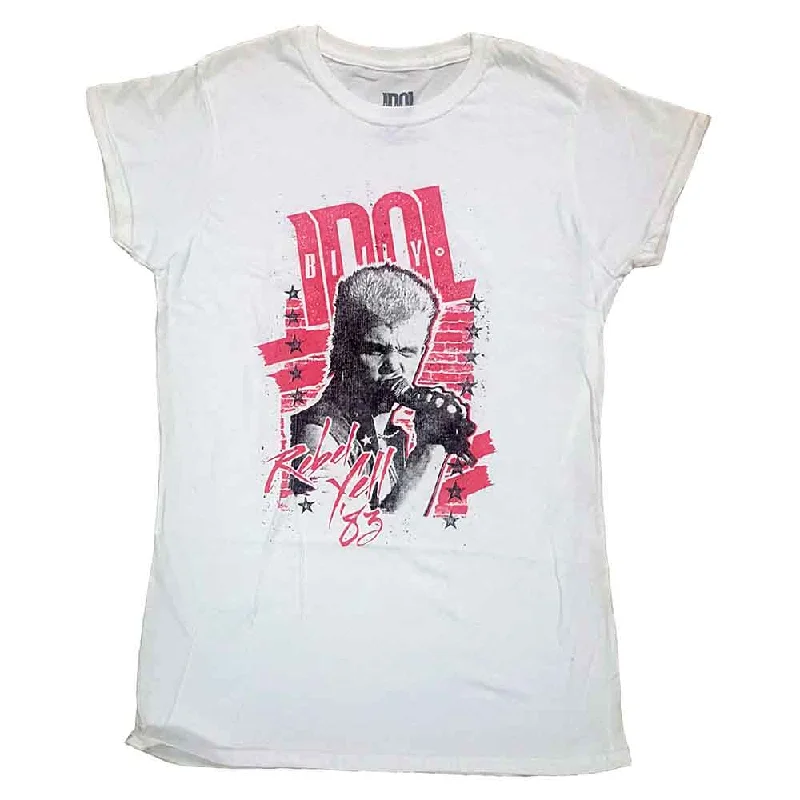 BILLY IDOL Attractive T-Shirt, Rebel Yell-- Mesh Blend Leather Blend Suede Blend