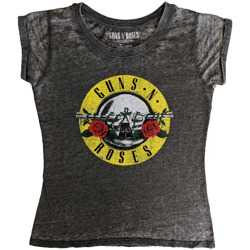 GUNS N' ROSES T-Shirt for Ladies, Classic Logo-- Polka Dot Checkered Tartan