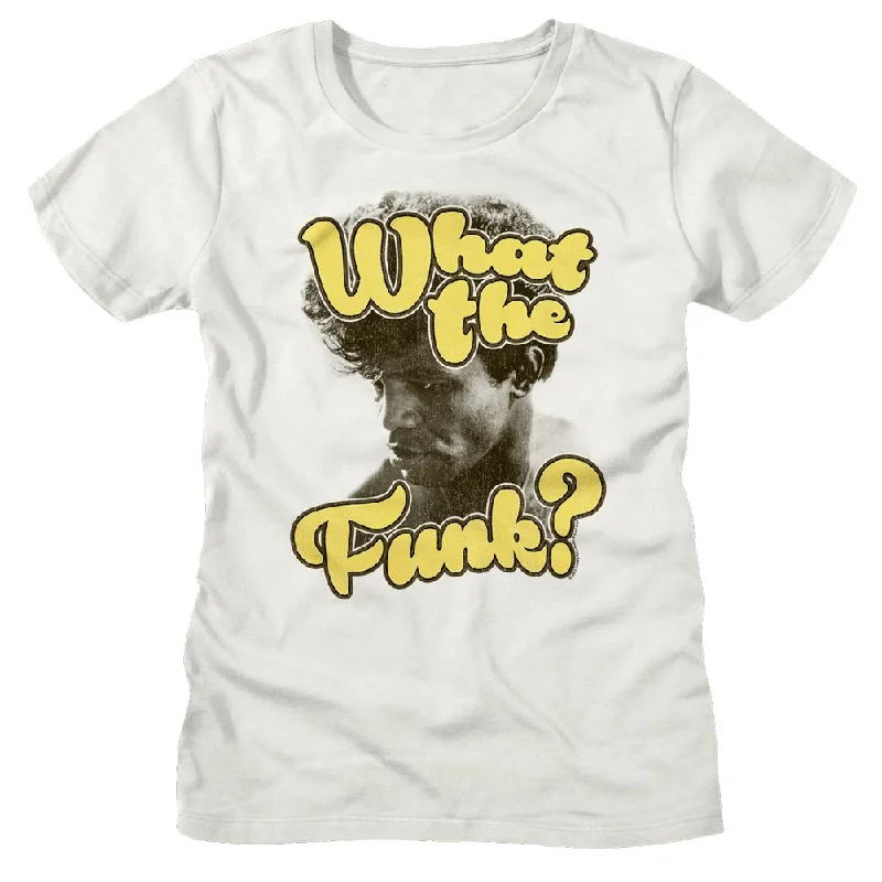 JAMES BROWN T-Shirt for Ladies, What The Funk-- Handmade Hand-knitted Hand-woven