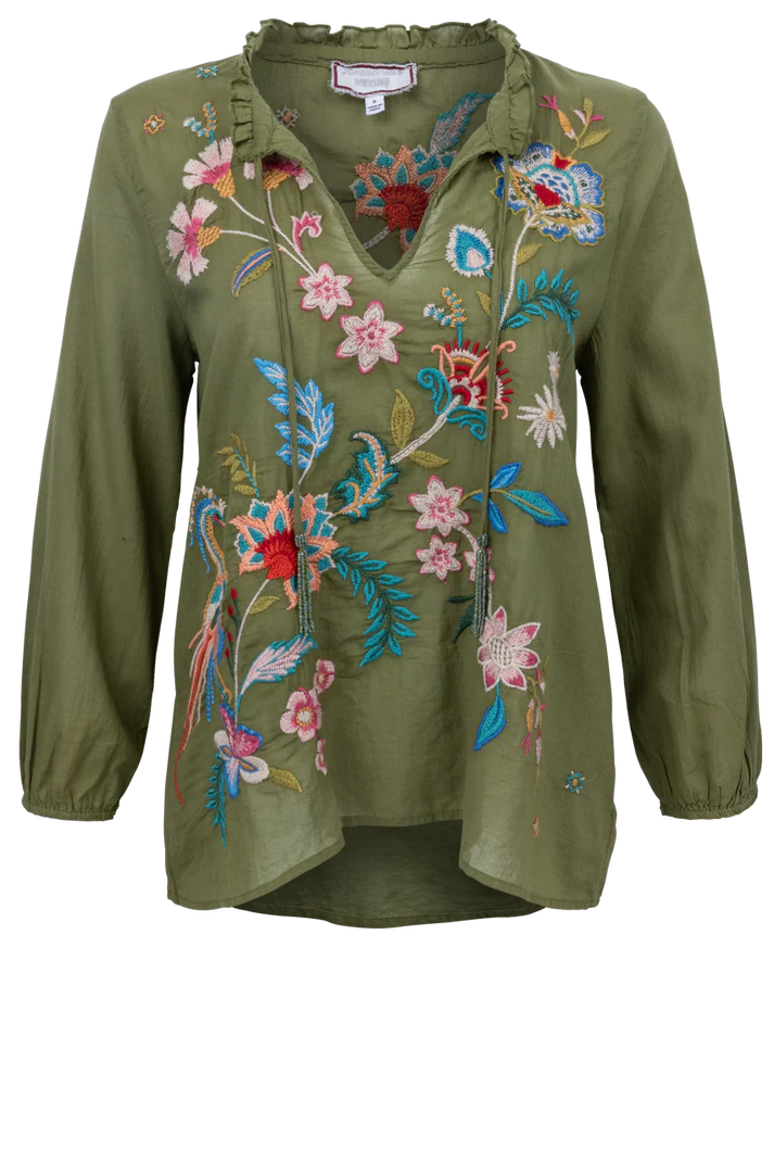 JOHNNY WAS FIELD MALAYA BLOUSE Delicate Bow Blouse