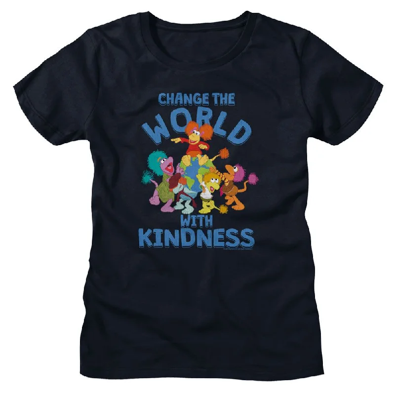 FRAGGLE ROCK T-Shirt, Change The World-- Hooded Caped Shawl Collar