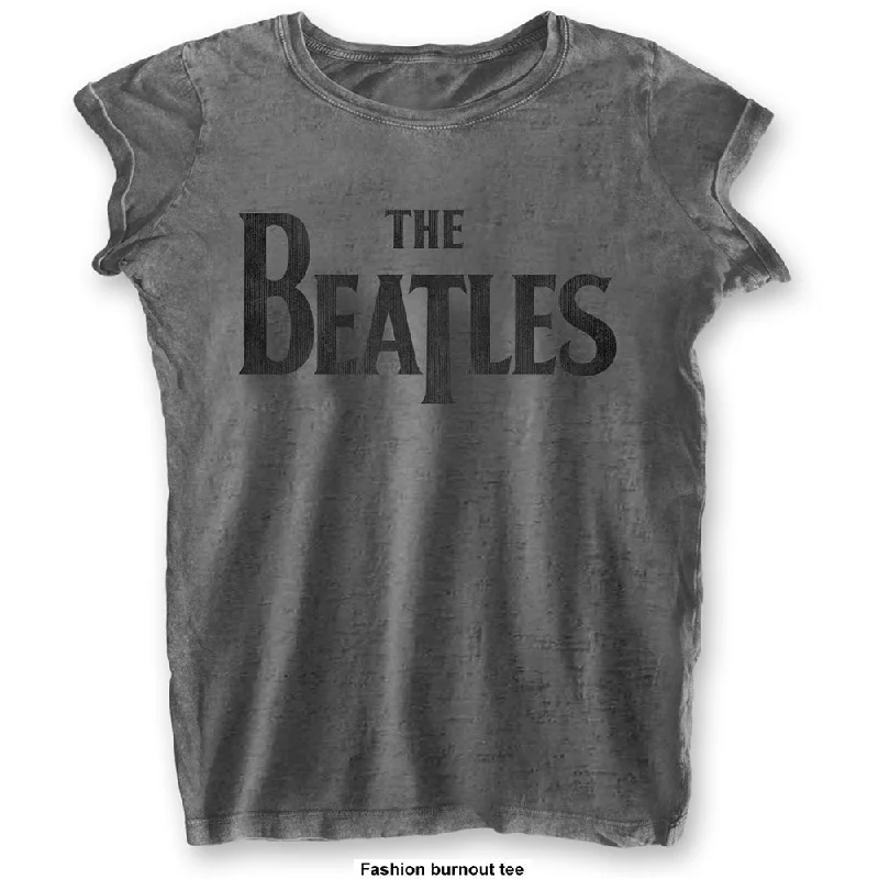 THE BEATLES T-Shirt for Ladies, Drop T Logo-- Asymmetrical Pockets Print