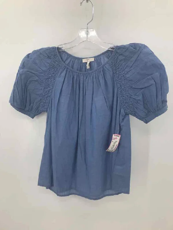 Pre-Owned Joie Blue Size XS Blouse Collared Satin Blouse