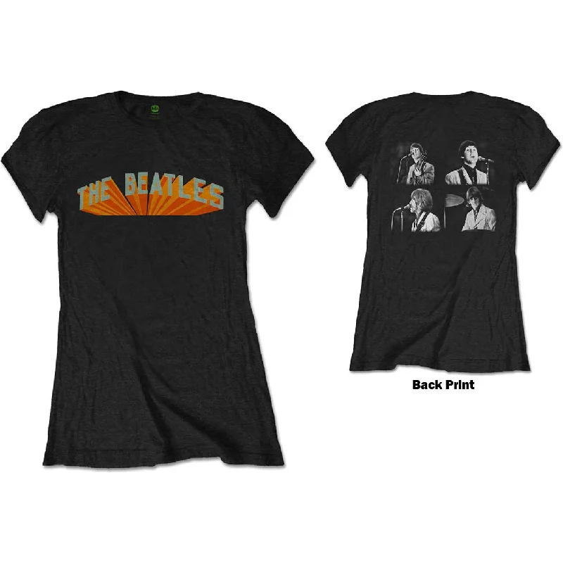 THE BEATLES T-Shirt for Ladies, Live In Japan-- V-Neck T-Shirt Long Sleeve Cotton
