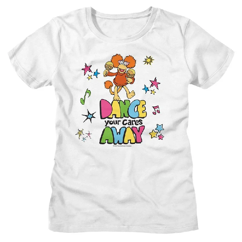 FRAGGLE ROCK T-Shirt, Color Dance-- V-Neck T-Shirt Long Sleeve Cotton