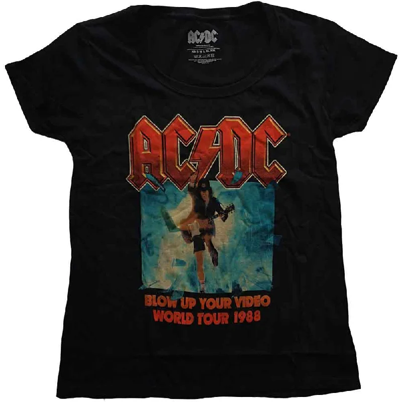 AC/DC Attractive T-Shirt, Blow Up Your Video-- Satin Blend Silk Blend Wool Blend