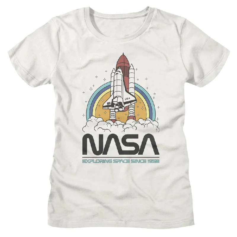 NASA T-Shirt, Nasa Exploring Space Circles-- Mesh Blend Leather Blend Suede Blend