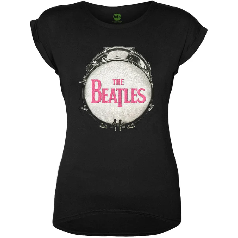 THE BEATLES T-Shirt for Ladies, Drum-- Beaded Sequined Faux Fur