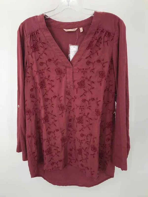 Pre-Owned Soft Surroundings Red Size Small Long Sleeve Blouse Boho Chic Blouse