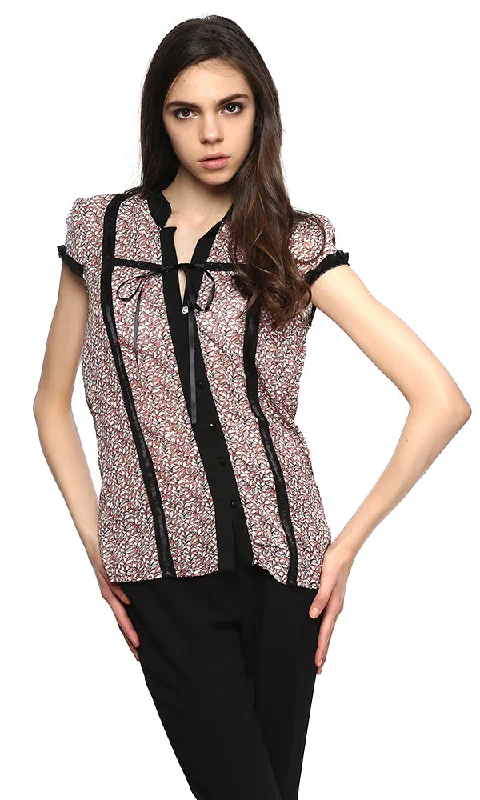 38903 Floral Blouse - Purple Pastel Color Blouse