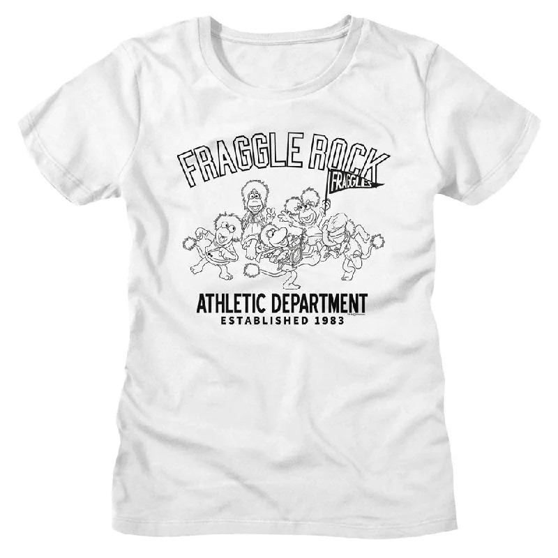 FRAGGLE ROCK T-Shirt, Fraggle Rock Athletic Department-- Notch Collar Peter Pan Collar Cowl Neck