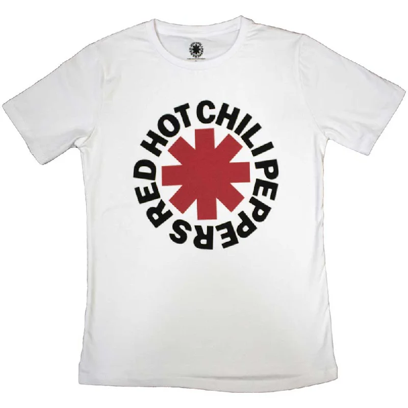 RED HOT CHILI PEPPERS Attractive Ladies T-Shirt, Classic Asterisk-- Graphic T-Shirt Round Neck Polyester