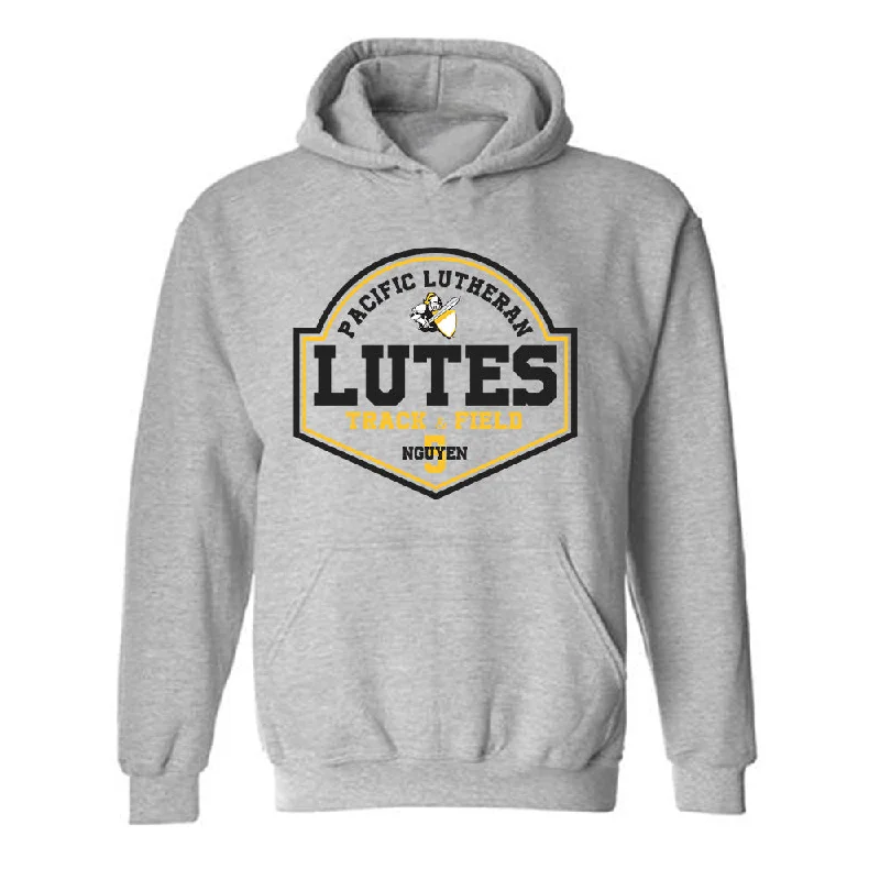 PLU - NCAA Women's Track & Field (Outdoor) : Kristine Nguyen - Hooded Sweatshirt Classic Fashion Shersey Hoodie with Color Block Contrast Stylish