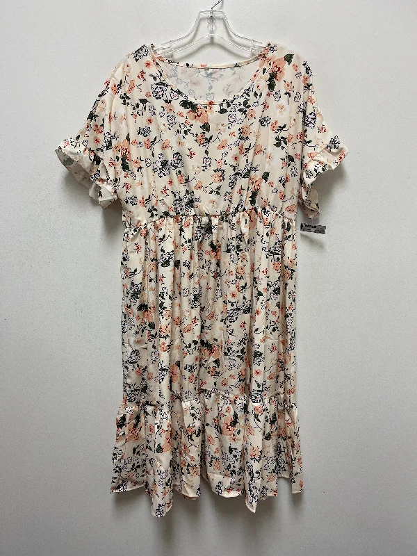 Cream Dress Casual Short Clothes Mentor, Size 1x Tunics Fashionable trendy