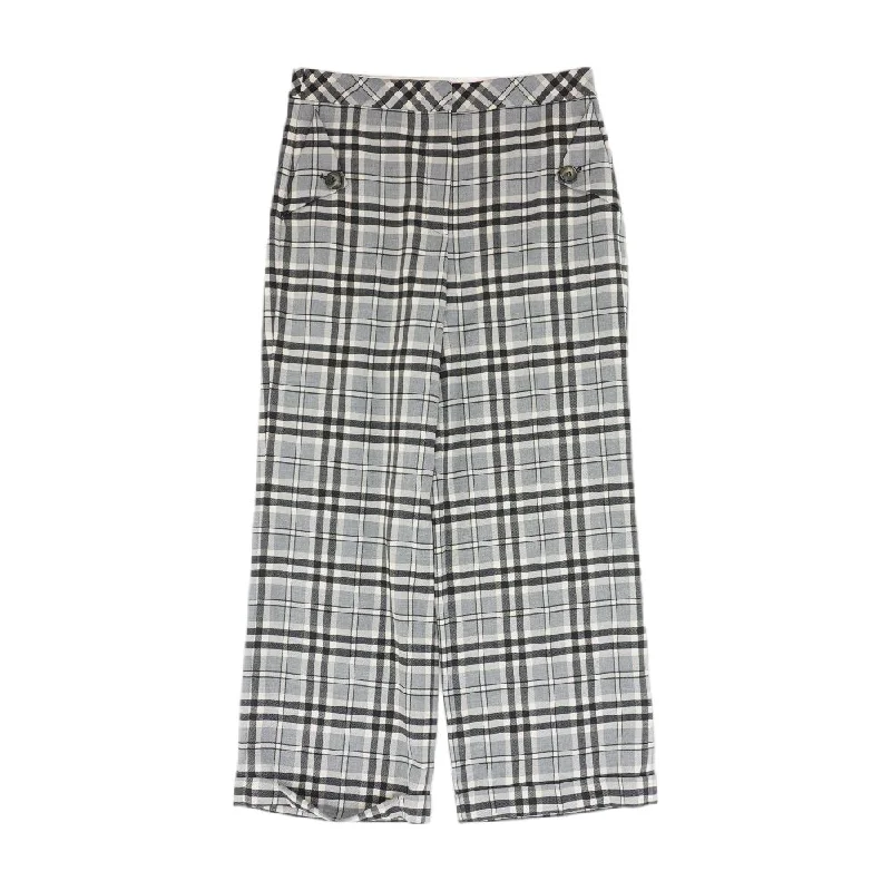 Gray Plaid Dress Pants Casual Wide Pants