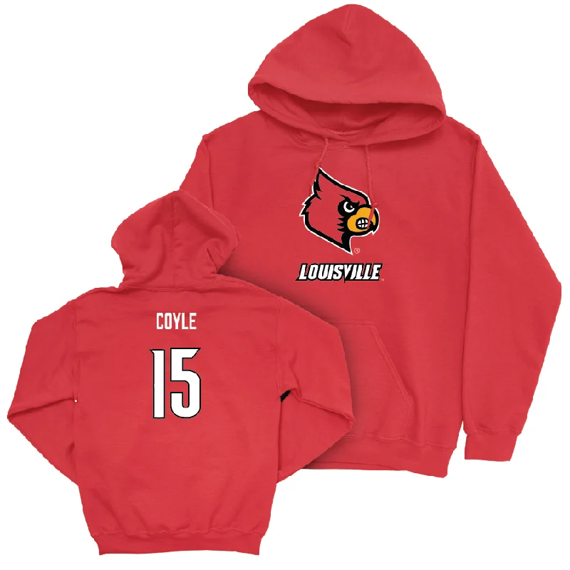 Red Women's Lacrosse Louie Hoodie  - Ava Coyle Hoodie with High-Low Hem Asymmetrical Trendy