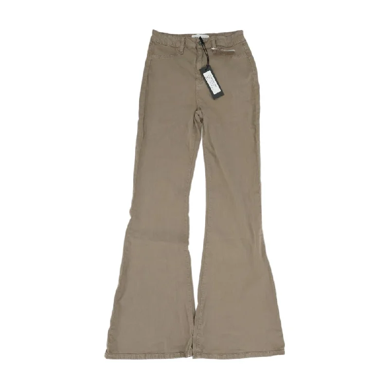 Beige Solid Chino Pants Relaxed Linen Pants
