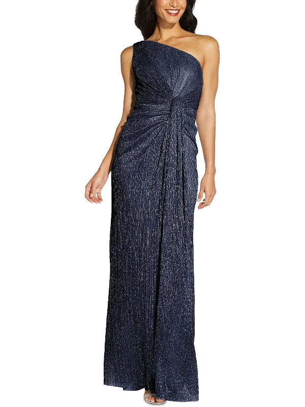 Petites Stardust Womens Ruched Long Evening Dress Tunics Prom sequined