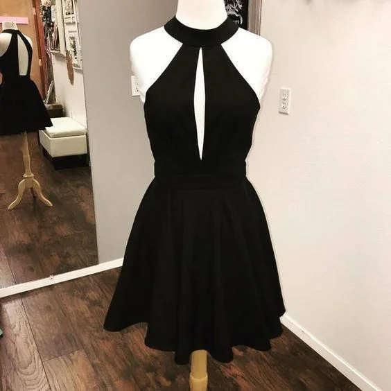 Sexy Sleeveless Black Short Party Dress, Black homecoming dress cg5144 Tunics Cozy soft