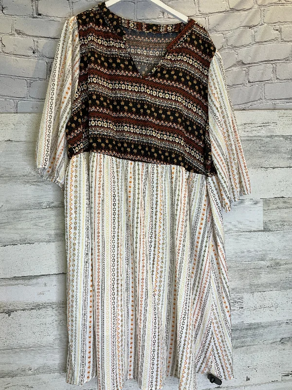 Multi-colored Dress Casual Midi Clothes Mentor, Size 4x Tunics Fleece cozy