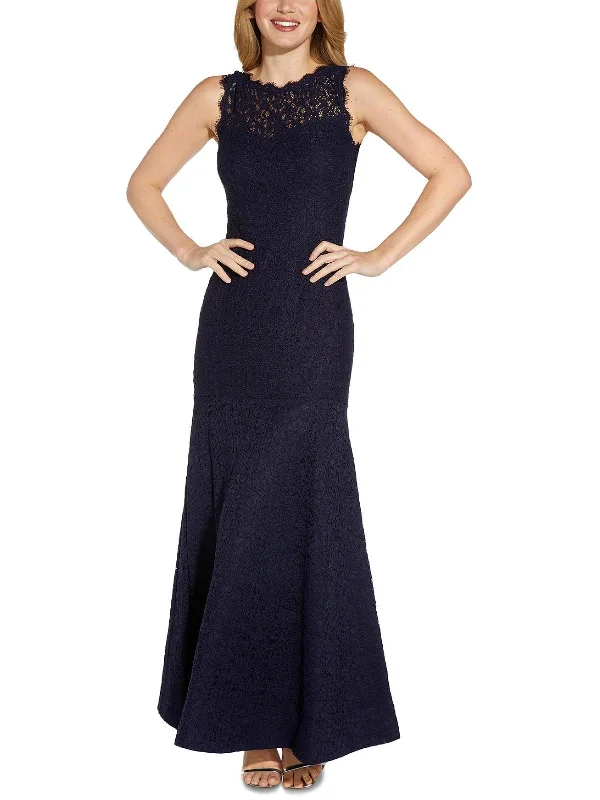 Womens Lace Maxi Evening Dress Elegant Long Evening