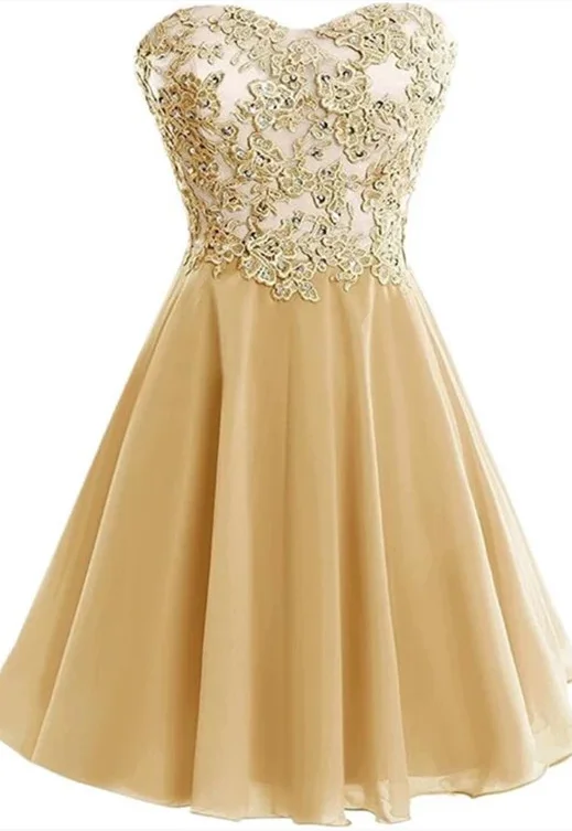 Cute Lace Applique Knee Length Round Neckline Party Dress, Short homecoming Dress cg2636 Tunics Brand named