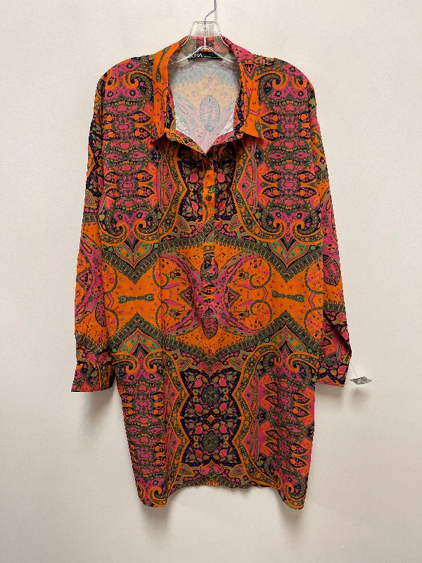 Dress Casual Midi By Soho Design Group In Multi-colored, Size: 2x Tunics Sophisticated sleek
