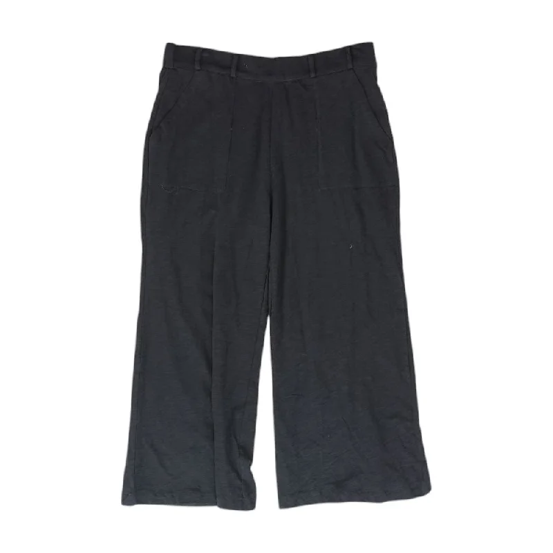 Black Solid Pants Elegant High-Waist Pants