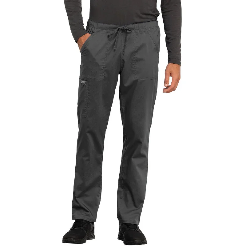 Cherokee Unisex Pewter 4-Pocket Tapered Leg Drawstring Pant Stylish Casual Pants