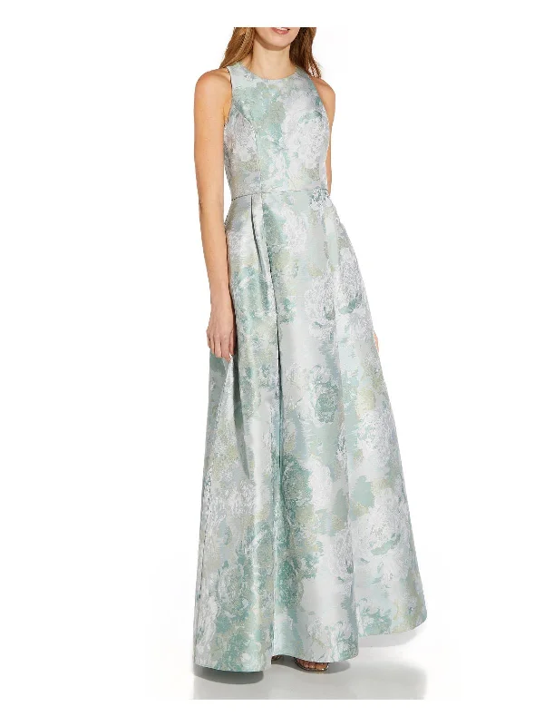 Womens Floral Jacquard Evening Dress Tunics Gym athletic