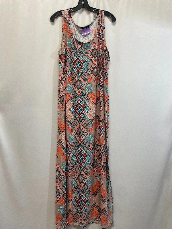 Peach Dress Casual Maxi Clothes Mentor, Size 2x Maxi Flowy Bohemian