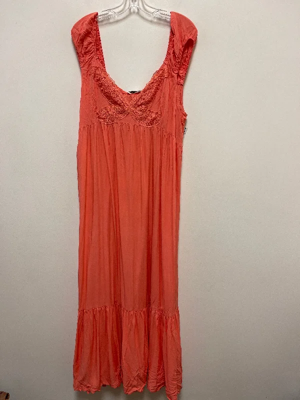 Dress Casual Maxi By Clothes Mentor In Orange, Size: 3x Tunics Practical easy-care