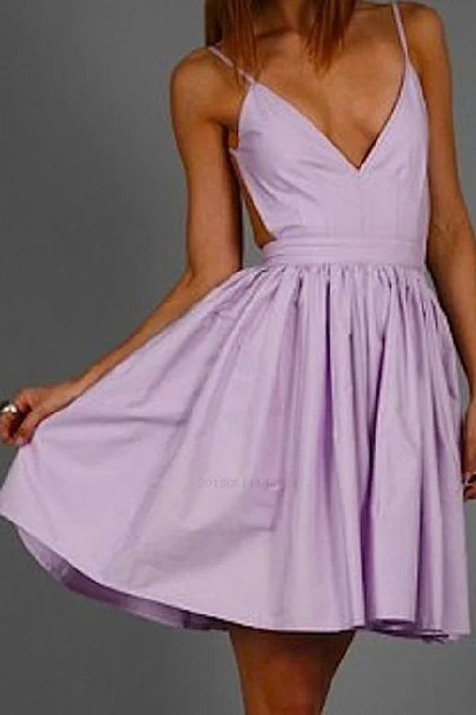 Popular Lilac Homecoming Dress,Party Dress,Ruffled Cocktail Dress cg3379 Tunics Chic elegant