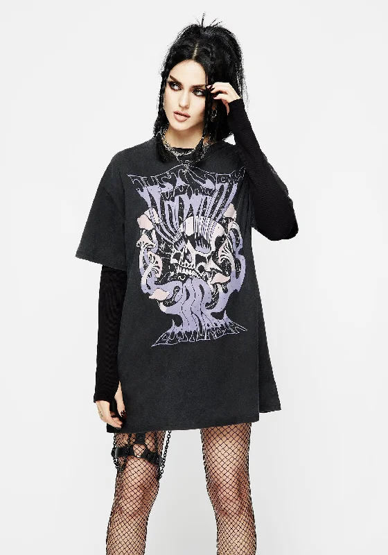 Just Say Know Mushroom Tee Dress Casual Short Summer