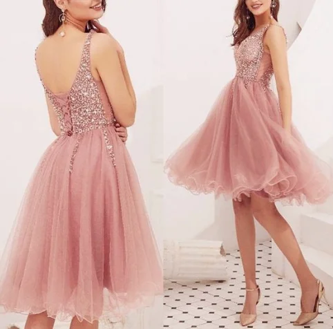 cute homecoming dresses,back to school dress,pink homecoming dress,tulle party dress cg3701 Tunics Brand named