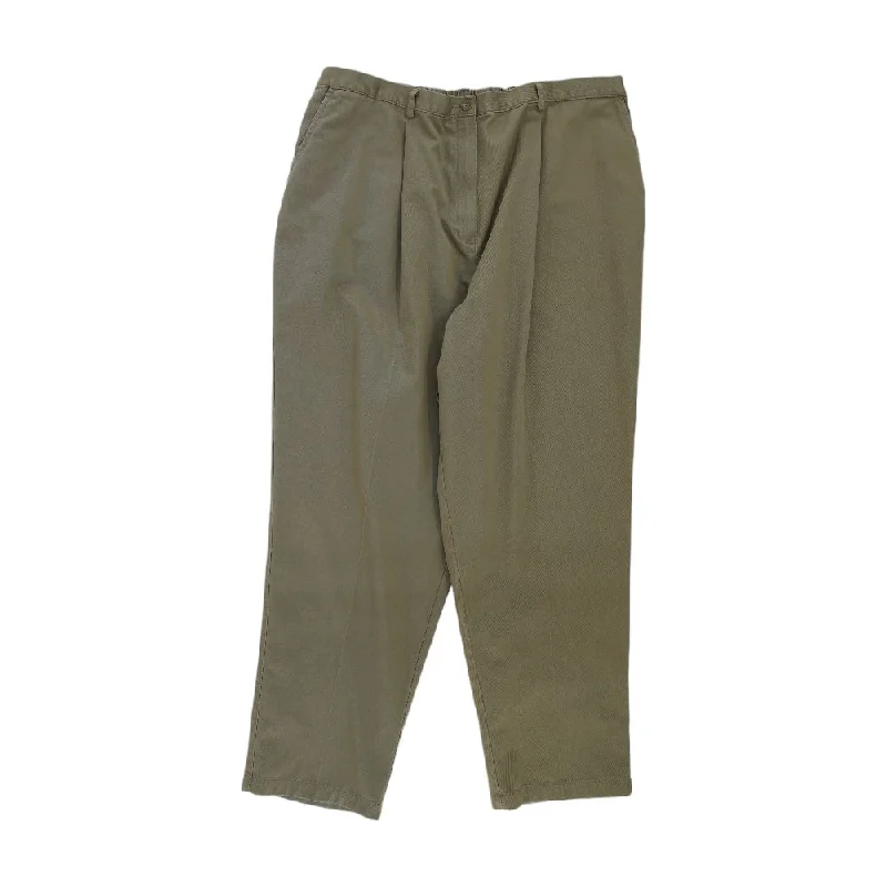 Brown Solid Dress Pants Casual Drawstring Pants