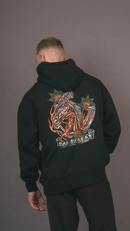 Ultra Heavy Horseshoe Hoodie Hoodie with Hem Drawcord Adjustable Customizable