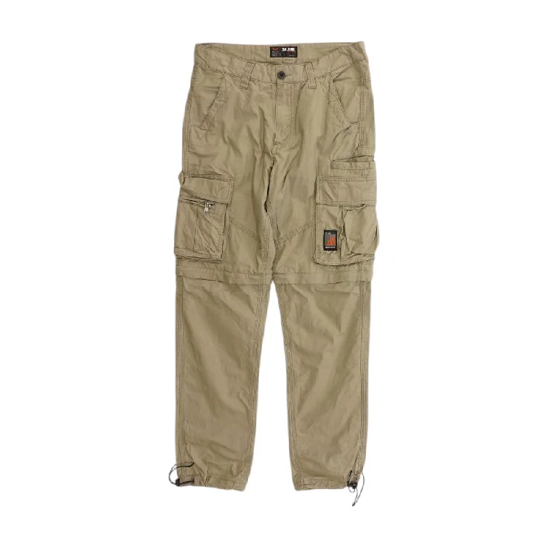 Tan Solid Cargo Pants Comfortable Maternity Pants