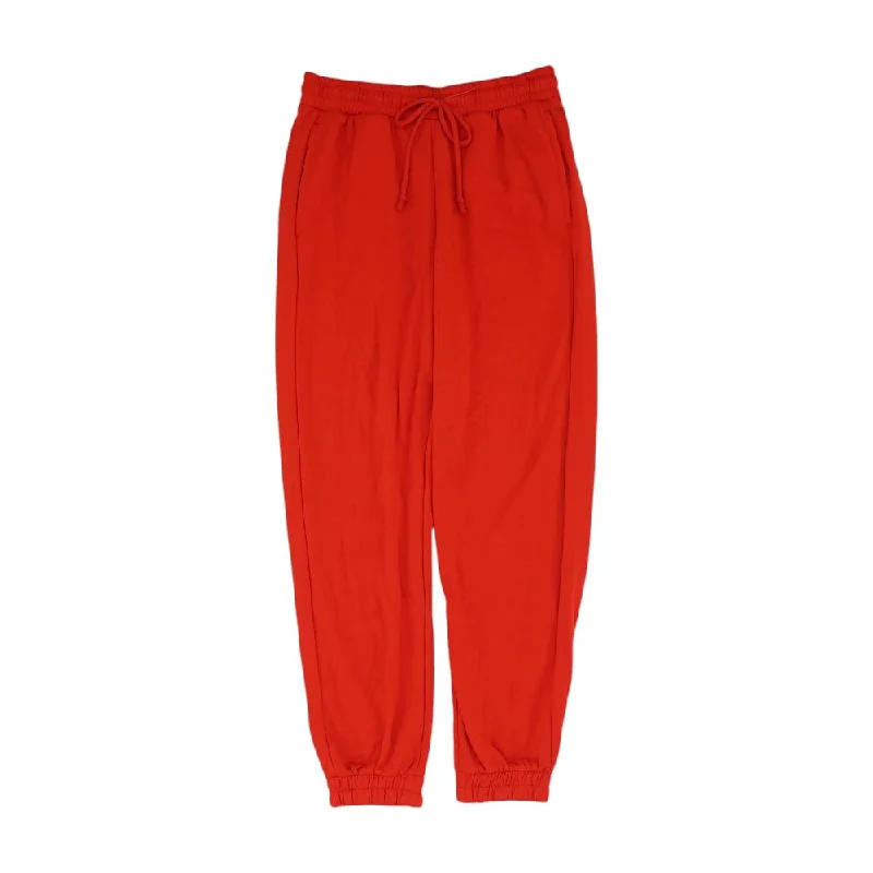 Red Solid Joggers Pants Fashionable Work Pants