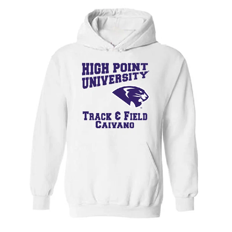 High Point - NCAA Women's Track & Field (Outdoor) : David Caivano - Hooded Sweatshirt Classic Fashion Shersey Hoodie with Frayed Bohemian Relaxed